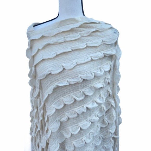 MAX SPORT RIPPLE FRINGE SWEATER-PONCHO BOHO STYLE - Picture 2 of 9